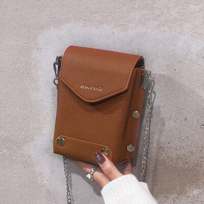 

Hong Kong style retro rivet small square bag female 2019 new shoulder bag art student chic Messenger bag