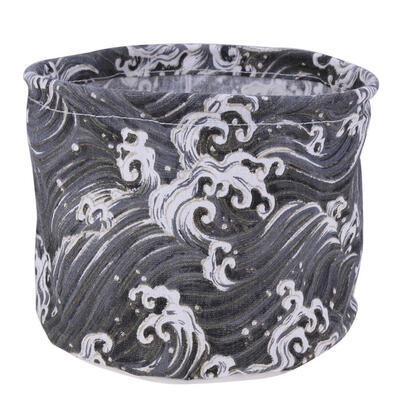

Sea Waves Brother Printing Cotton Linen Desktop Cosmetics Storage Basket