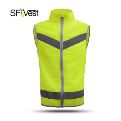 

SFVest High Visibility Reflective Safety Vest Reflective Novelty High Collar Vest Workwear Security Working Clothes Day Night Mot