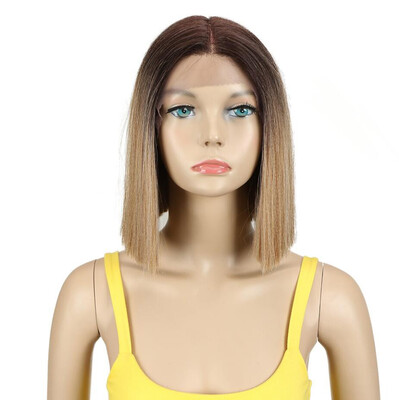 

Noble Hair Lace Wig 10 Inch 1B Color Short Straight Wigs Synthetic Wigs Hair Lace Front ombre blonde Wig
