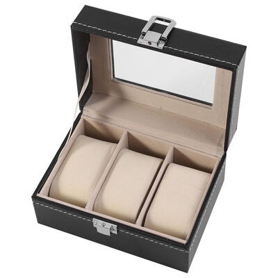 

1Pc High Grade 3 Slots PU Leather Box Case For Watch Jewellery Display Storage Organizer Hot Leather Watch BoxWatch Box