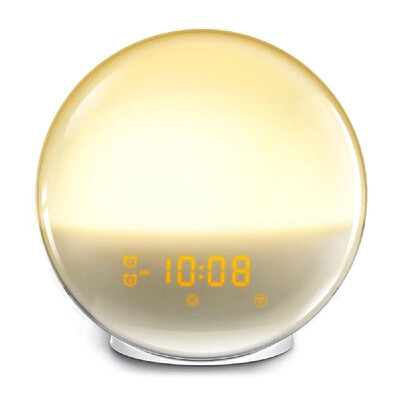 

Wake-Up Light Alarm Clock with 7 Colored Sunrise Simulation&Sunset Fading Night Light & Snooze Feature for Kids Heavy Sleepers
