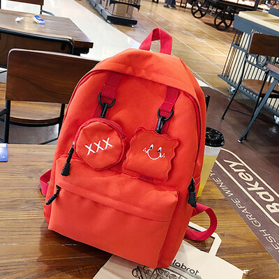 

Tailored Fashion Women Nylon Solid Color Capacity Student Backpack Travel Couple Bag