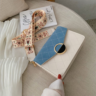 

Net red ins casual bag fashion frosted wide shoulder strap small square bag new 2019 personality womens bag messenger bag