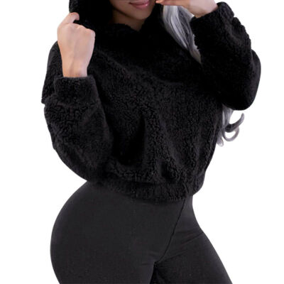 

Women Long Sleeve Fleece Fur Jacket Outerwear Top Winter Warm Hooded Fluffy Coat