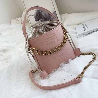 

Tailored Fashion Women Serpentine Leather Crossbody Bags Messenger Bucket Bag Handle Bag