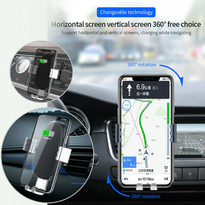 

360-Degree Rotatable Wireless Charging Auto Air Vent Car Phone Fast Charger US