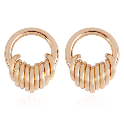 

Fashion Alloy Dangle Earring Ring Golden 37x31mm