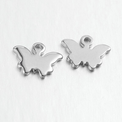 

304 Stainless Steel Charms Butterfly Stainless Steel Color 75x95x1mm Hole 1mm