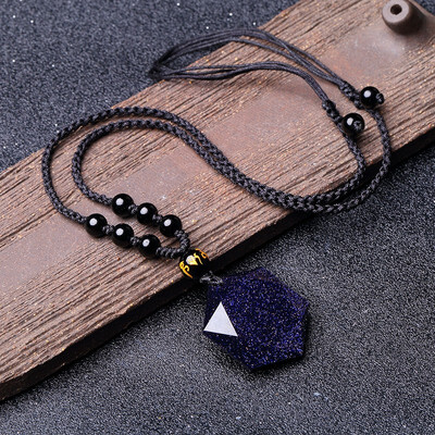 

Obsidian Pendant Starry Crystal Pendant Jewelry