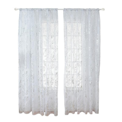 

Sheer Curtains Feather Print Window Screen Curtains for Living Room Window Patio Door 1 Panel 40"x79