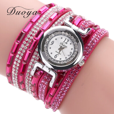 

Womens bracelet watch fashion womens full of rhinestones around the fashion watch duoya brand temperament watch