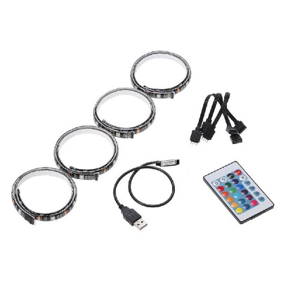 

DC5V 28W RGB 3 Meters LED Strip Light Kit with IR Remote Control Controller USB Powered Operated Brightness Adjustable Dimmable