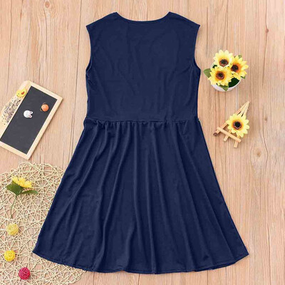 

Girls Big Child Sleeveless Solid Color Princess Dress