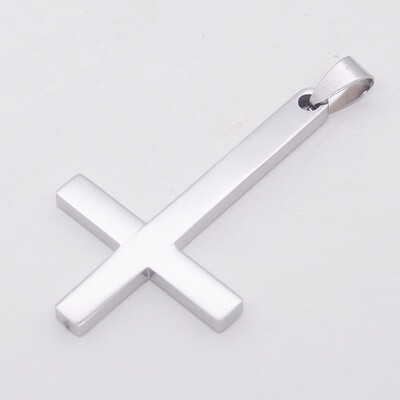 

Fashion Stainless Steel Inverted Cross Pendant Necklace Lucifer Satan Punk Jewelry Chain For Men Women Anti-Christian Gift