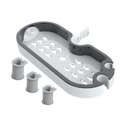 

Adjustable Shower Rod Bathroom Shower Rack Soap Dish Box Holder Soap Pallet