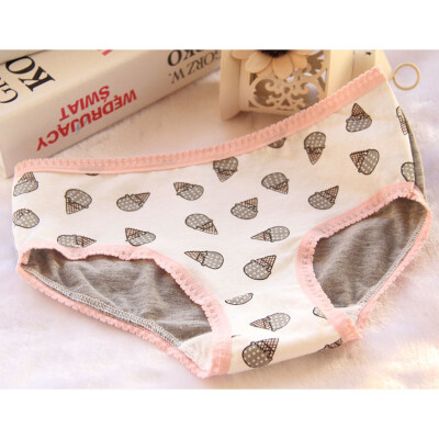 

Womens Briefs Korea-based Ice Cream Cute Panties Low-rise Lace Underwear