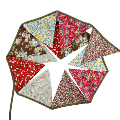 

32m 12 Flags Retro Floral Flag Banner Pennant WeddingBirthday Party Decor