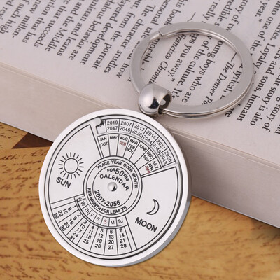 

Greensen Antique 50 Years Perpetual Calendar Keychain Metal Key Ring Accessory Calendar Metal KeychainCalendar Keychain