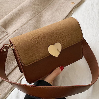 

Women 2019 new fashion contrast color small square bag simple shoulder contrast color Hong Kong girl messenger bag