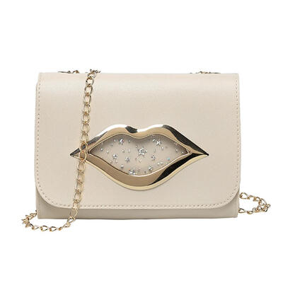 

Star Lips Decor Chain Shoulder Handbags PU Leather Women Flap Crossbody Bag