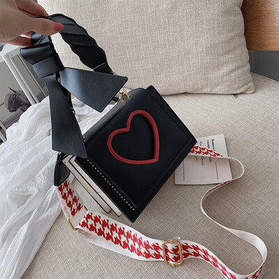 

Net red ins girl bag cute wide shoulder strap handbag 2019 new womens bag shoulder slung small square bag