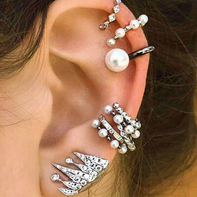 

Women Fashion 9PCSSet Fashion Crown Small Round Circle Hoop Earrings Set Women Jewelry Fashion Accessories