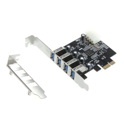 

4-Port SuperSpeed USB 30 PCI Express Controller Card Adapter 4-pin IDE Power Connector Low Profile