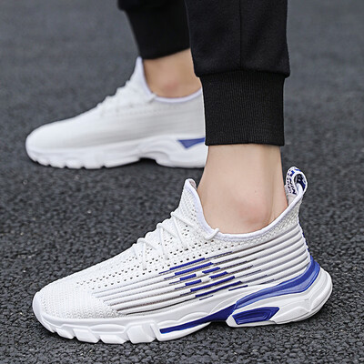 

Autumn new breathable fish silk flying woven sports shoes mens trend casual shoes mens sports wind single shoes