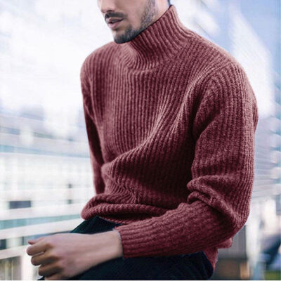 

Mens Winter Warm Cotton High Neck Pullover Jumper Sweater Tops Turtleneck