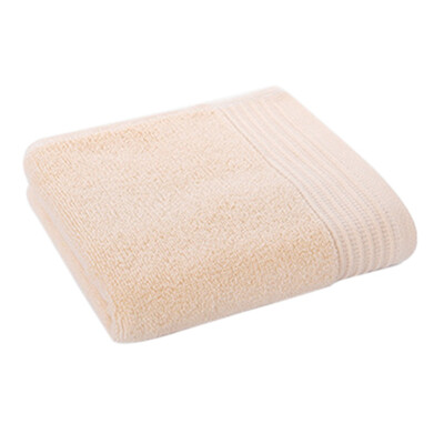 

1PCS Plain Cotton Embroidered Thicken Towel Light Brown Home Garden Home Textile Towel