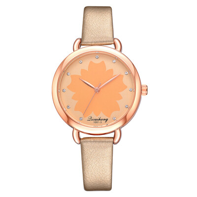 

Trendy printed quartz watch casual simple rhinestone scale time ladies watch