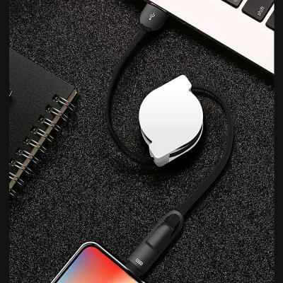 

Retractable 2 In 1 Data Cable Multifunctional Charging Line For Apple IPhones Android Mobile Phone -1m