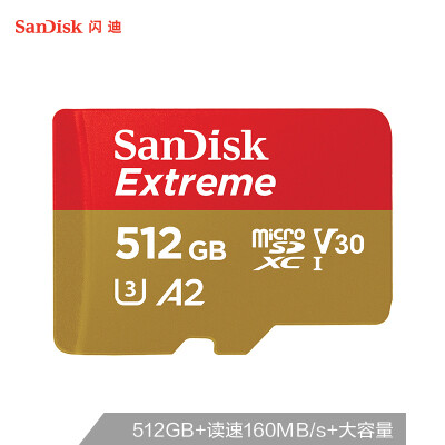

SanDisk A2 512GB TF MicroSD Memory Card V30 U3 4K Extreme Speed Mobile Read Speed 160MBs Write Speed 90MBs