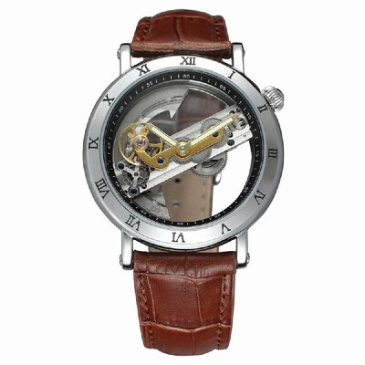 

FORSINING Luxury Skeleton Automatic Mechanical Men Watch Self-Wind Stainless SteelGenuine Leather Man Business Wristwatch Masculi