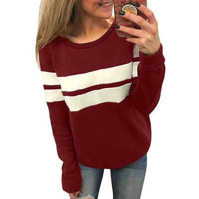 

Starmoon Women Casual Color Block Long Sleeve Pullover Tops Loose Tunic Sweatshirt BKL