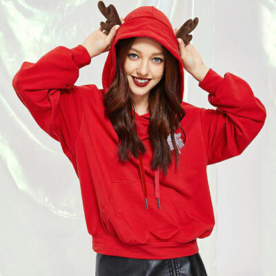 

Starmoon Women Christmas Casual Solid Long Sleeve Pullover Blouse Shirts Sweatshirt