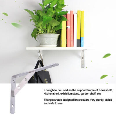 

1 Pair Stainless Steel -Shaped Wall-Mounted Shelf Brackets Support Frame Home Hardware Wall Shelf SupportShelf Bracket