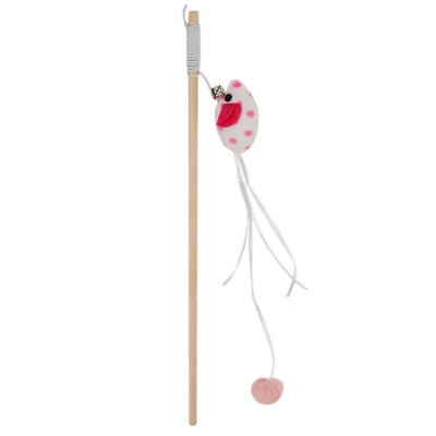 

Funny Cat Stick Teaser Wand Playing Rod with Bell Cats Interactive Toys