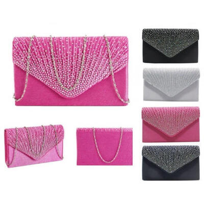 

Hot Fashion Womens Glitter Shiny Envelope Clutch Bag Wedding Evening Party Handbag Purse