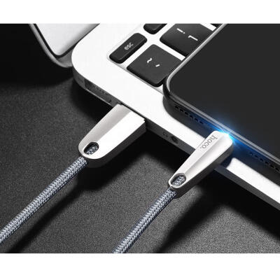 

HOCO U35 Auto Disconnect Lightning Cable LED Light Fast Charging Data Sync Cable Wire For IPHONE-2m