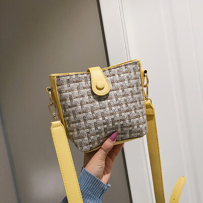 

Womens bag 2019 new wild gas bucket bag fashion woolen shoulder bag popular net red ins slung small bag