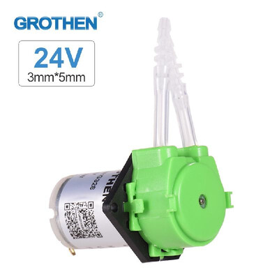

GROTHEN DC 24V Dosing Pump Peristaltic Pump Mini Water Liquid Pump Peristaltic Tube Head Self-Priming Function for Aquarium Lab Ch