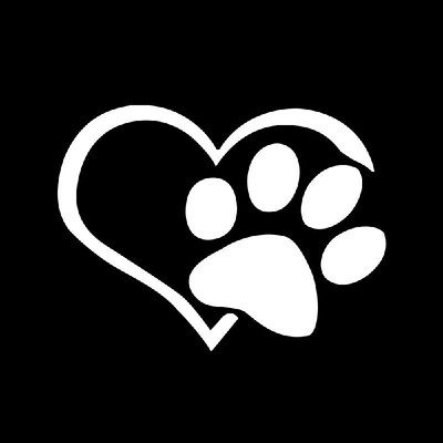 

1193CM Dog Heart Shape Pattern Paws Car Sticker Footprint Reflective Auto Waterproof Sun Resistant Window Sheeting 3D Windshield