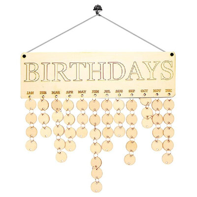 

Wooden Calendar Board Sign Family Celebration&Birthday Reminder DIY Wooden Craft for Home Decoration