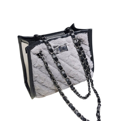 

Girls Casula Handbags Women Plaid Embroidered Line Single Shoulder Bag Solid Color Plush Messenger Crossbody 2019 Bags