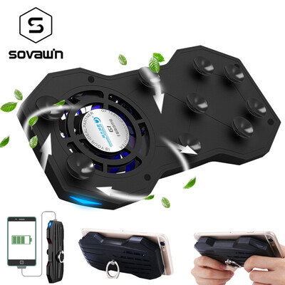

Game Pad Cooler Cooling Fan Gamepad Ring Holder Stand 2000 mAH Power Bank LED Silica Gel Adsorption for 4 6 inch Smartphone
