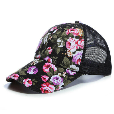 

SUNSIOM Men Womens Floral Print Hat Adjustable Snapback Trucker Golf Sport Baseball Cap