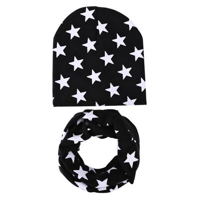 

2pcs Baby Scarf Cap Set Autumn Winter Girl Boy Star Kids Beanie Hat Scarves