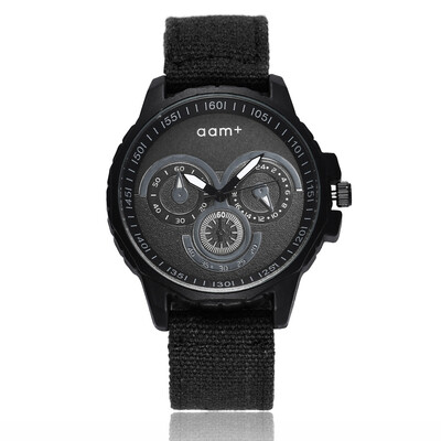 

New trend fashion mens sports watch three-eye satin